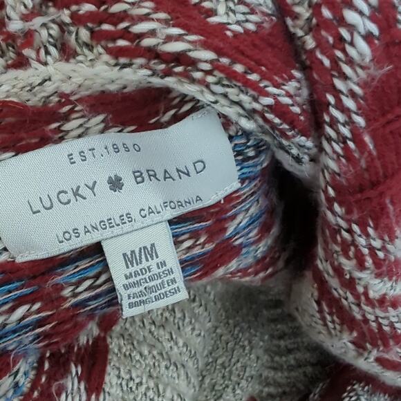 Lucky Brand Women's Open Front Cardigan Sweater Size Medium Western Southwestern - Picture 5 of 11